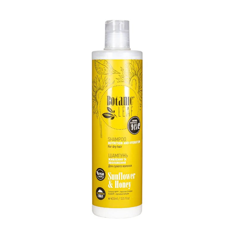 Botanische Honing & zonnebloem Shampoo voor Droog en beschadigd haar Haar 400 ml