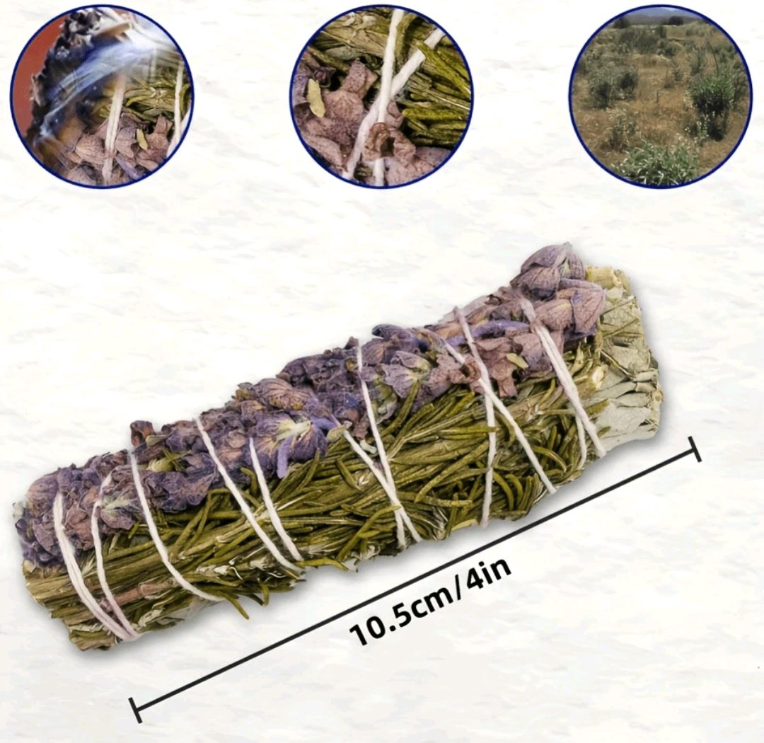 3 stuks natuurlijke smudge bundel van Salie en Lavendel 10cm - aromatische reiniging van je huis en ziel