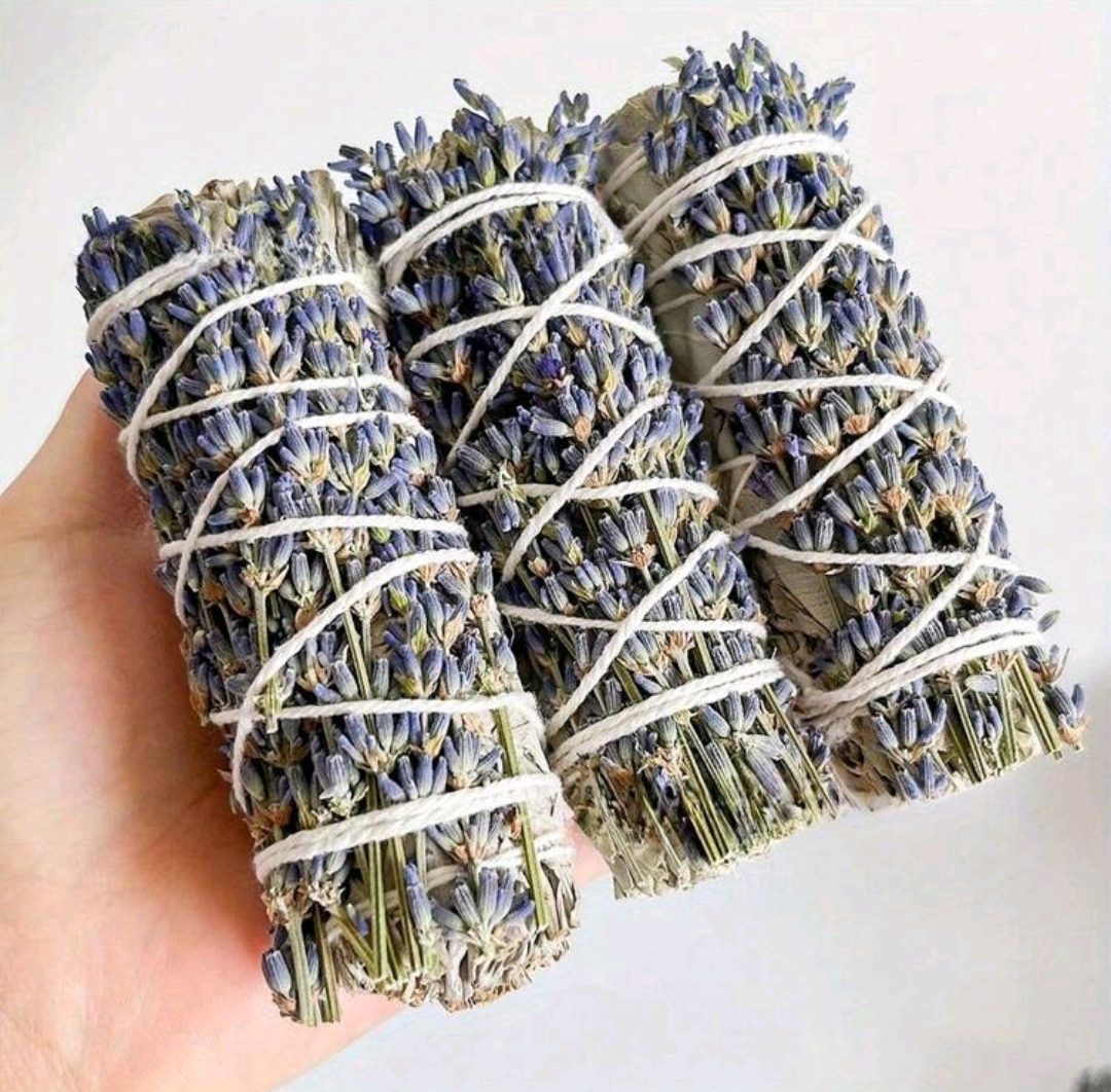 3 stuks natuurlijke smudge bundel van Salie en Lavendel 10cm - aromatische reiniging van je huis en ziel