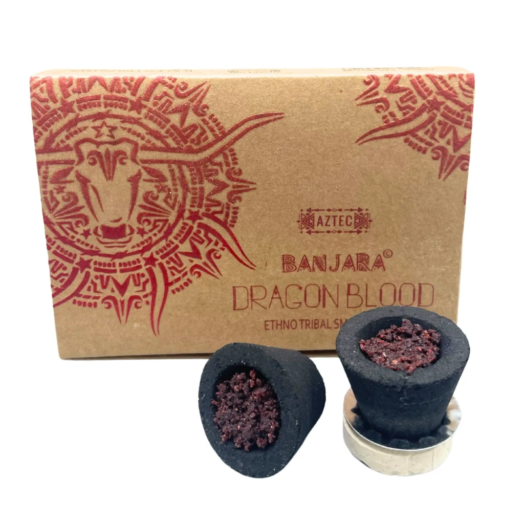 Natuurlijke wierook - Rituele hars smudge cups drakenbloed Banjara - liefde - bescherming 6cups