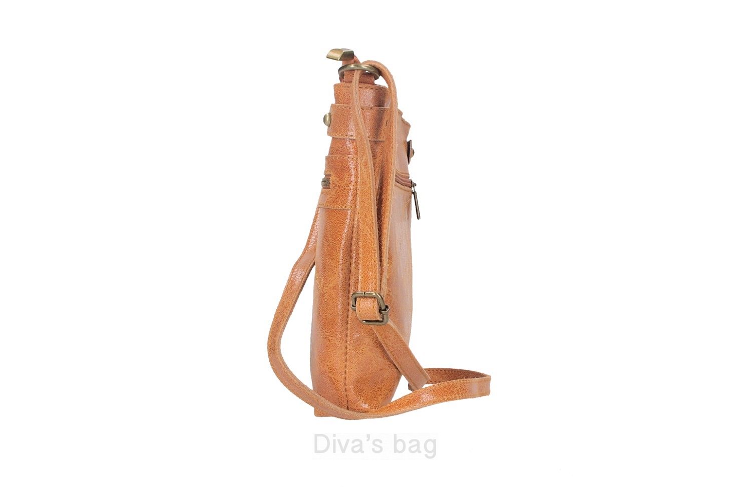 Echte Leren schouder tas met rietsluiting - voor en achter vak - kleur ROOD