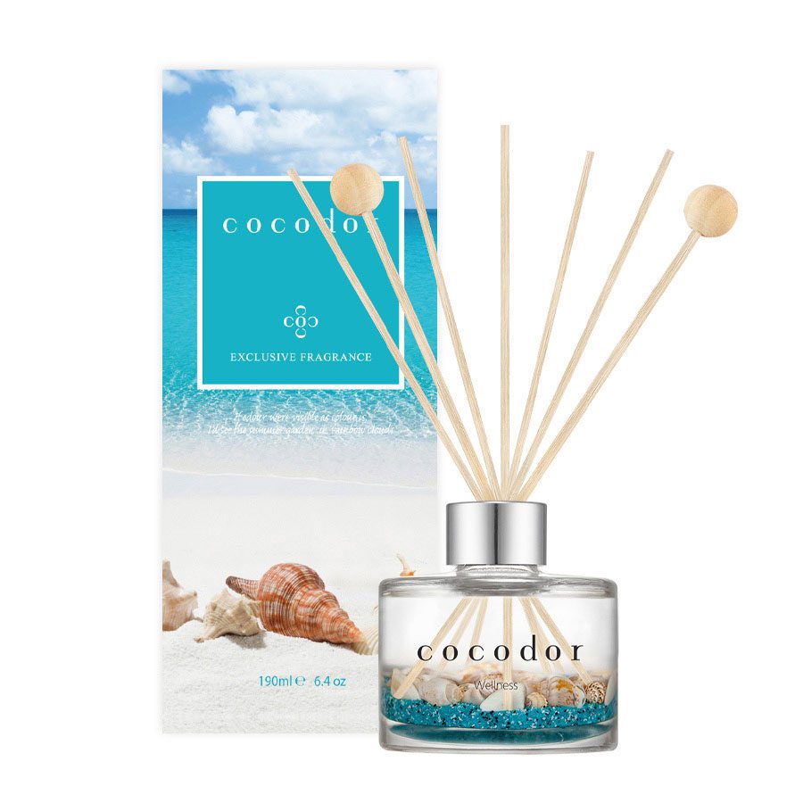 Heerlijk geur diffuser met rietstokken – AQUA WELLNESS huisparfum - citrus en zachte bloemig 200gr