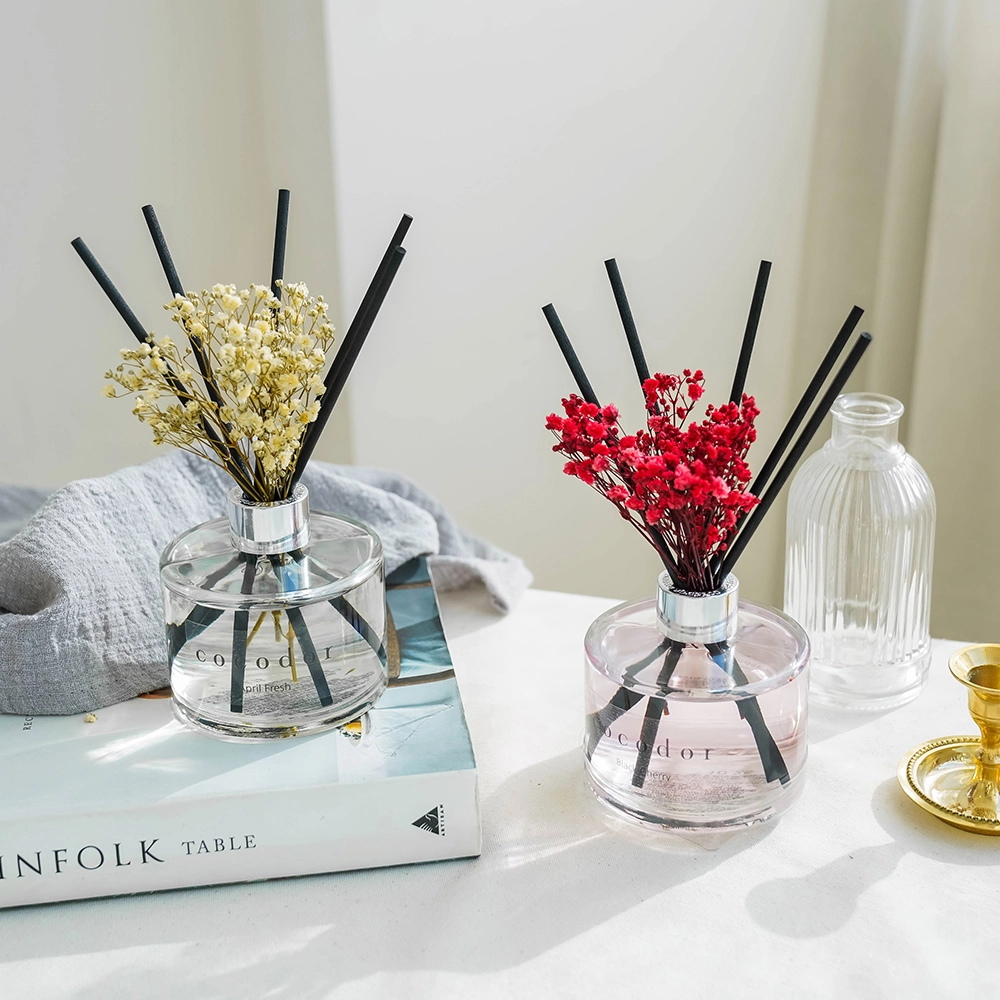 Heerlijk geur diffuser met rietstokken – WHITE MUSK huisparfum - met gipskruid - warme poeder - 200ml - Afbeelding 2