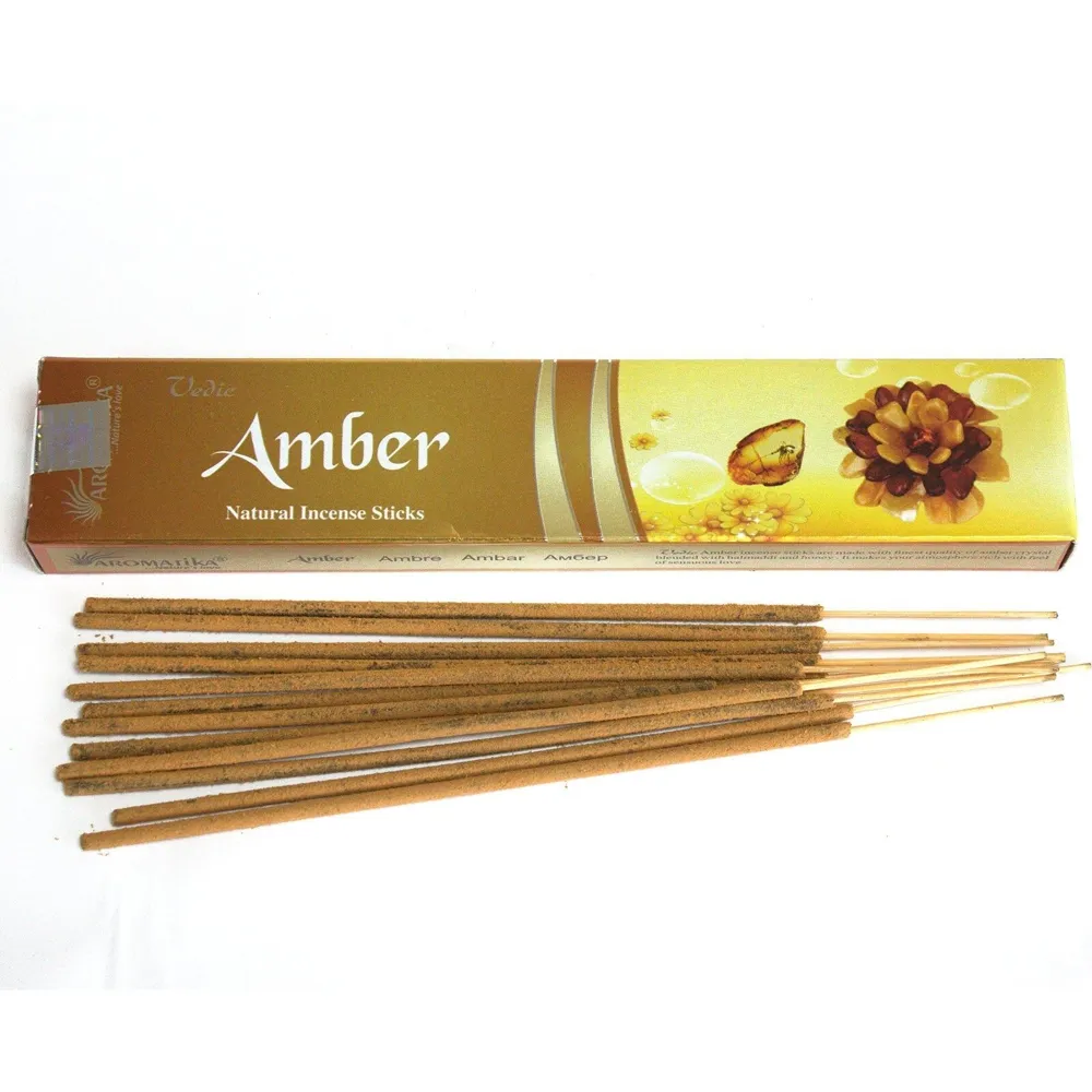 2 stuks Natuurlijke wierook - Vedische AMBER - zinnelijke liefde 2x12 stokjes