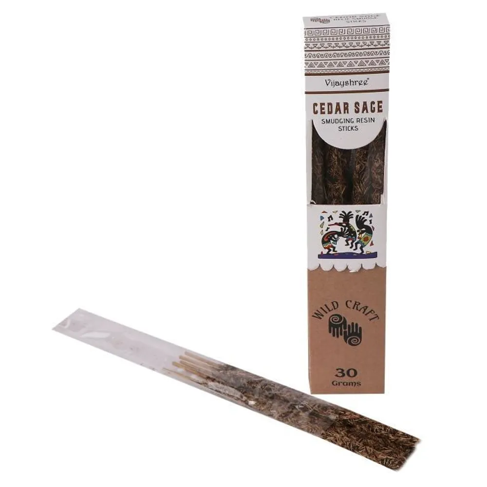 2stuks Natuurlijke wierook - Gouden ceder en salie rookharsstokjes - ruwe wierook 2x6st