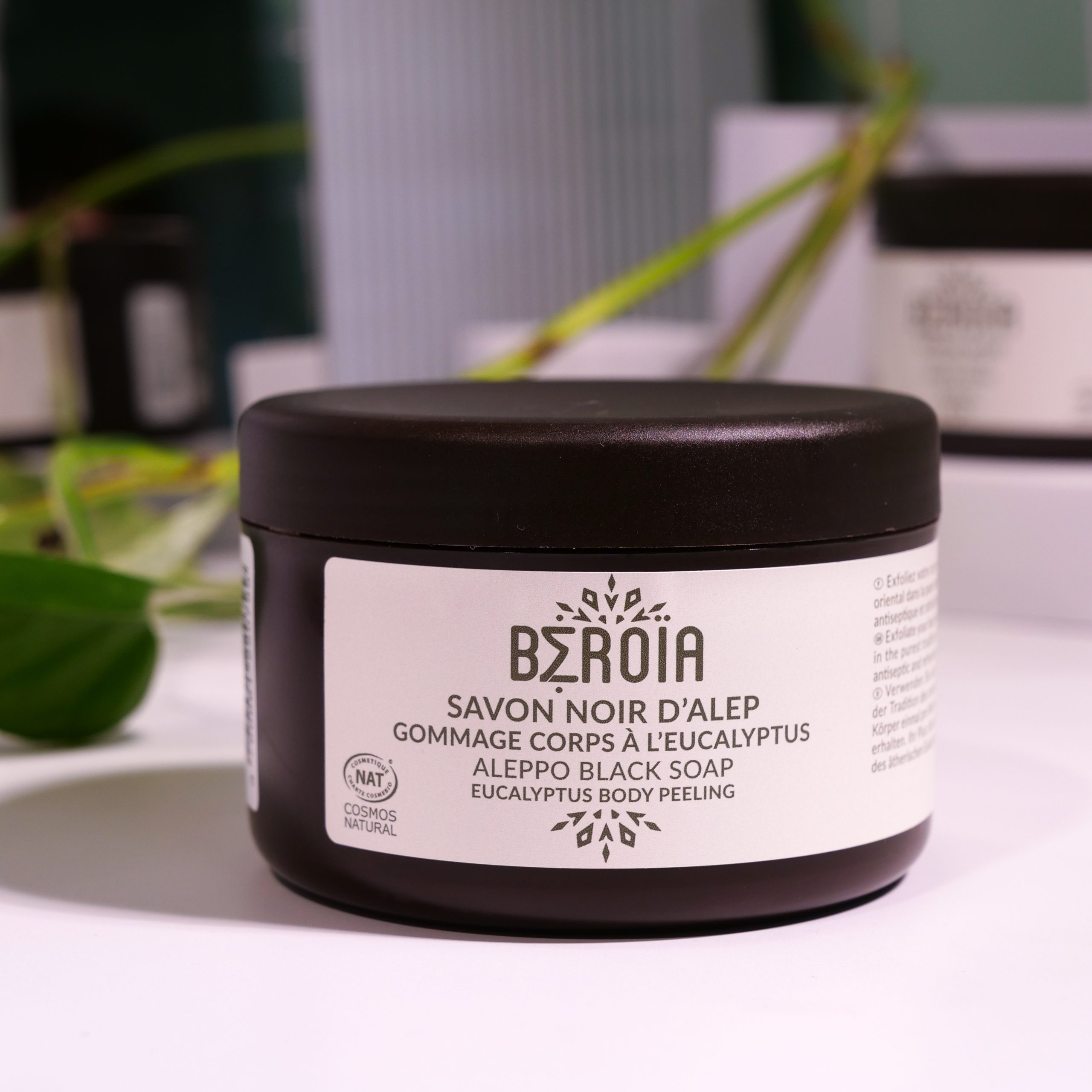 COSMOS BIOLOGISCHE Aleppo zwarte zeep met eucalyptus - hammam ritueel - ontspanning 180gr - Afbeelding 3