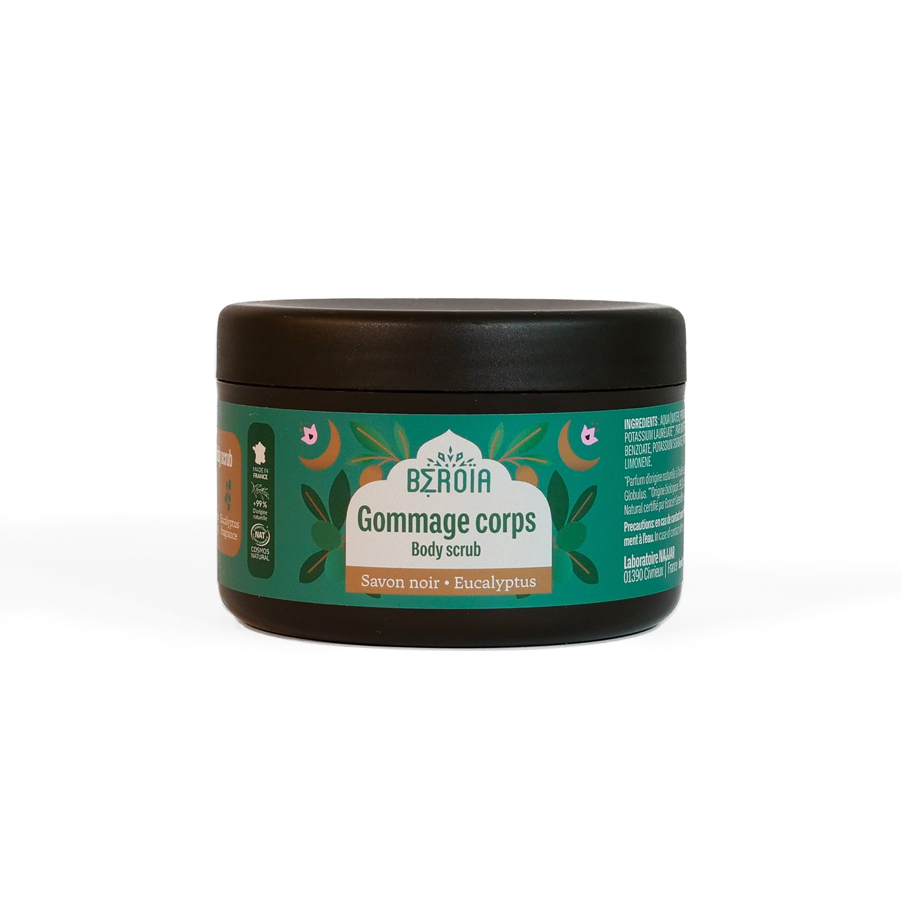COSMOS BIOLOGISCHE Aleppo zwarte zeep met eucalyptus - hammam ritueel - ontspanning 180gr - Afbeelding 4