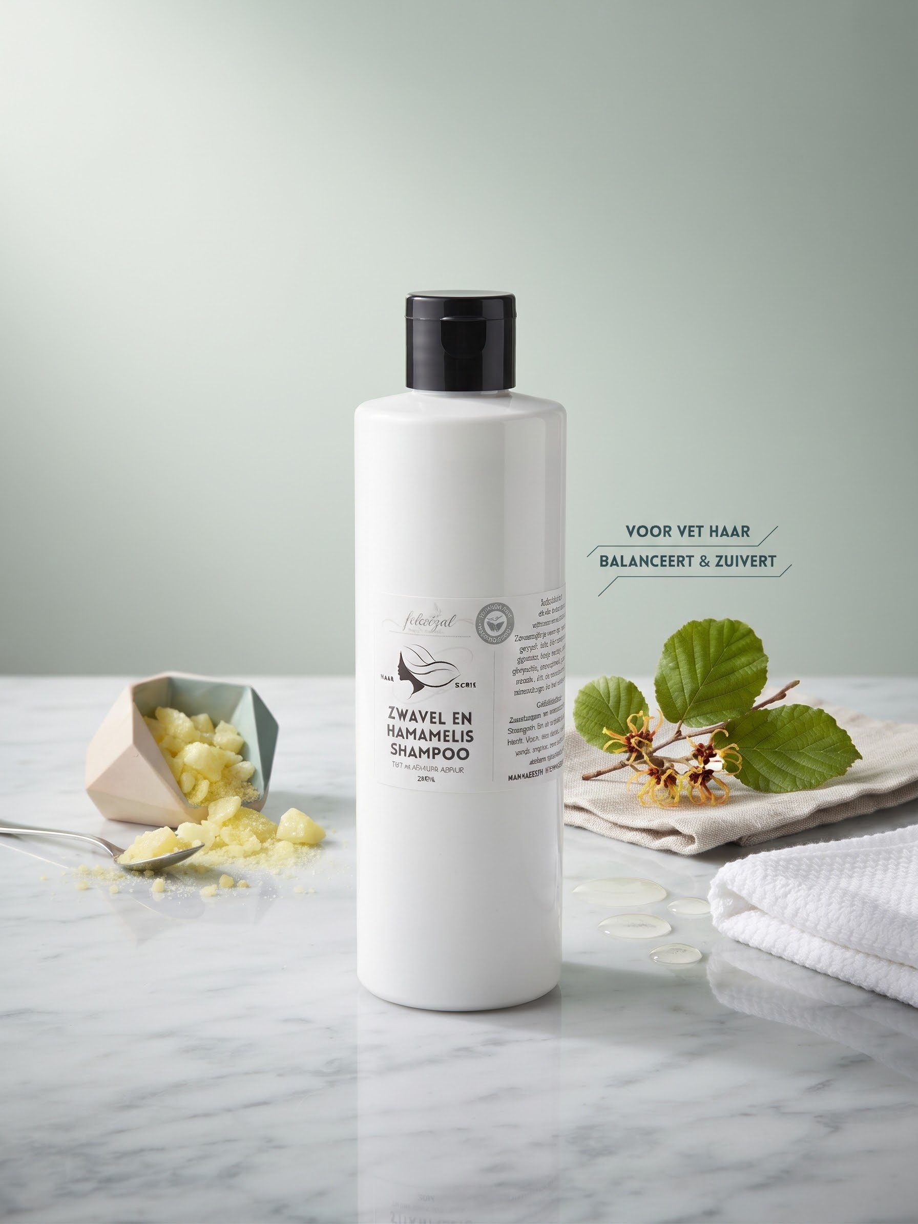 Biologische sulfaatvrije shampoo voor vet haar met zwavel - hamamelis - salie 250ml